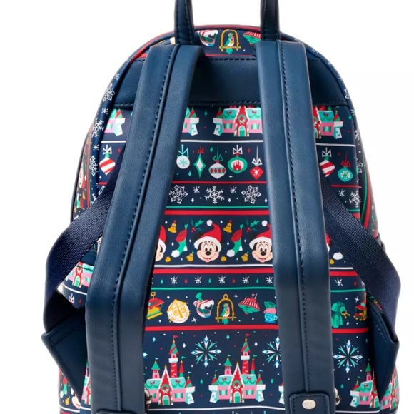 Loungefly Disney Parks Mickey Ugly Christmas Sweater Holiday Backpack Sealed main image 5